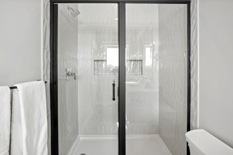 Shower with Black Frame and Clear Glass